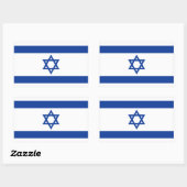 Drapeau d'Israël rectangle autocollant (Feuille)