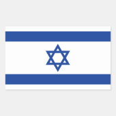 Drapeau d'Israël rectangle autocollant (Devant)