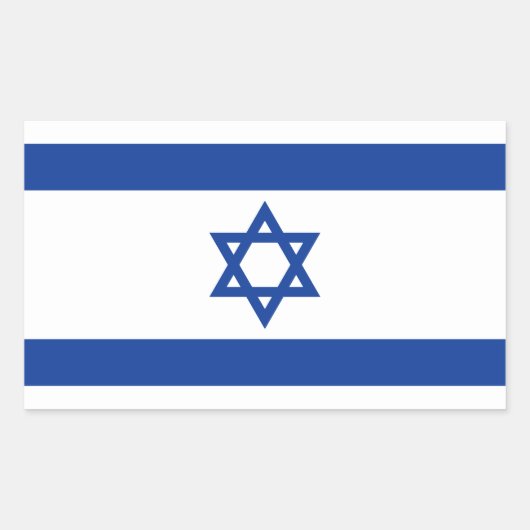 Drapeau d'Israël rectangle autocollant (Devant)
