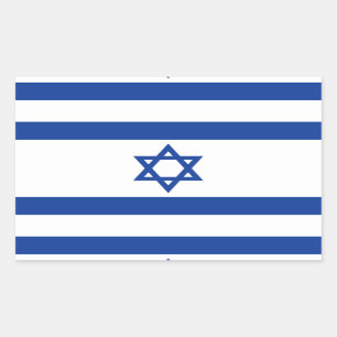 Drapeau d'Israël rectangle autocollant