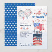 Drapeau du BABY SHOWER INVITATION Firecracker (Devant / Derrière)