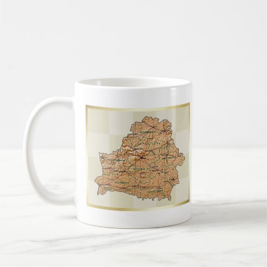 Drapeau du Belarus + Tasse de carte (Gauche)