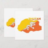 Drapeau du Bhoutan sur la carte du pays (Devant / Derrière)