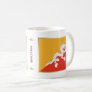 Drapeau du Bhutan + Tasse de carte