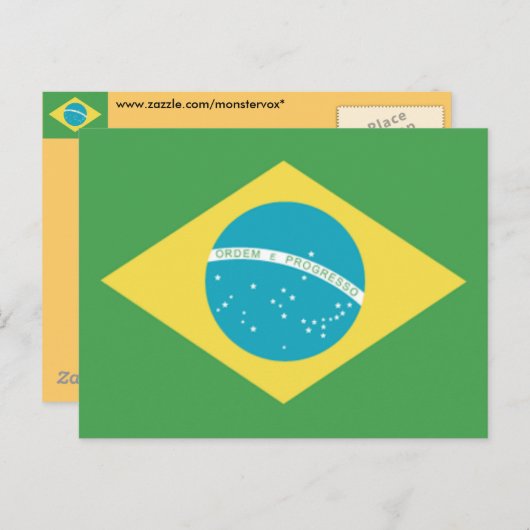 Drapeau du Brésil Carte postale (Devant / Derrière)
