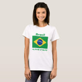 Drapeau du Brésil + Carte + T-shirt des textes (Devant entier)