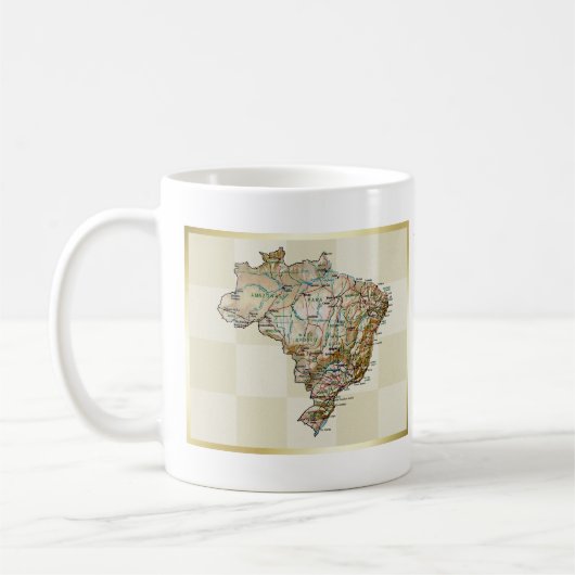 Drapeau du Brésil + Tasse de carte (Gauche)