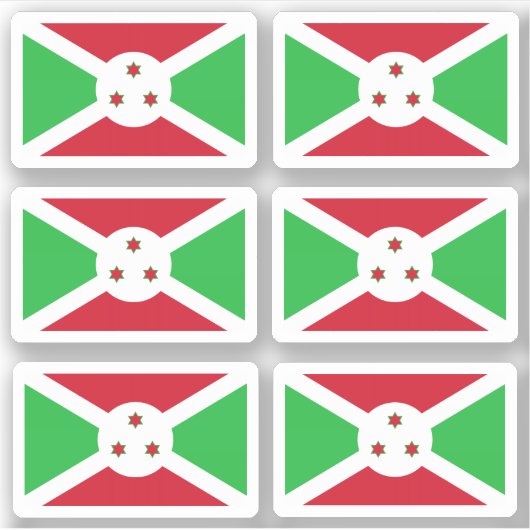 Drapeau du Burundi - une collection Autocollant (Devant)