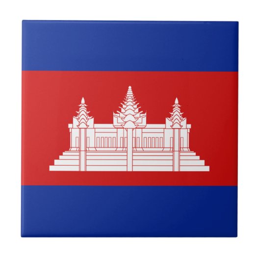 Drapeau du Cambodge Carreau en Céramique (Devant)