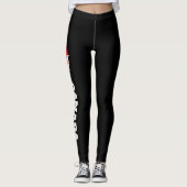 Drapeau du Canada Rouge Blanc Noir Leggings Femmes (Devant)