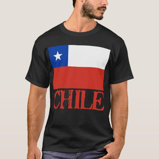 Drapeau du Chili avec les T-shirts nommés du (Devant)