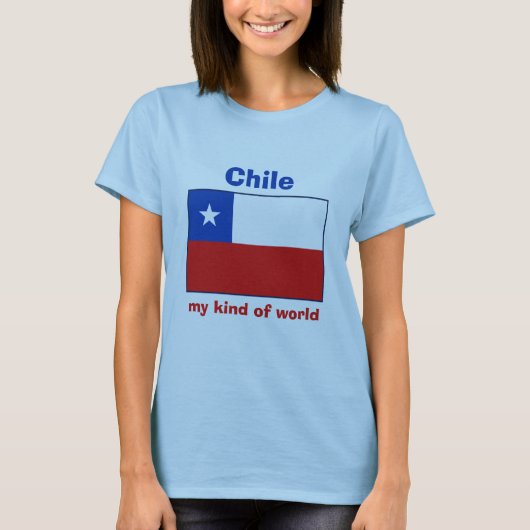 Drapeau du Chili + Carte + T-shirt des textes (Devant)