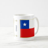 Drapeau du Chili + Tasse de carte (Devant droit)
