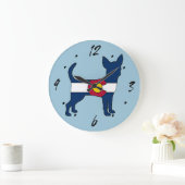 Drapeau du Colorado chihuahua horloge murale (Maison)