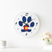 Drapeau du Colorado empreinte de patte horloge mur (Maison)