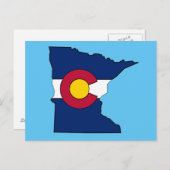 Drapeau du Colorado Minnesota contour carte postal (Devant / Derrière)