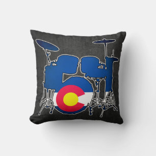Drapeau du Colorado tambours carré coussin