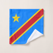 Drapeau du Congo Kinshasa (Gant de toilette)