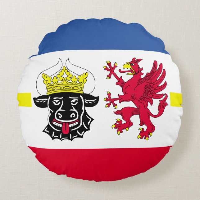 Drapeau du Coussin rond Mecklembourg-Poméranie occ (Devant)