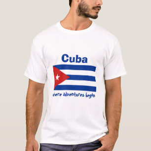 Drapeau du Cuba + Carte + T-shirt des textes