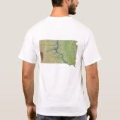 Drapeau du Dakota du Sud + Carte T-shirt (Dos)
