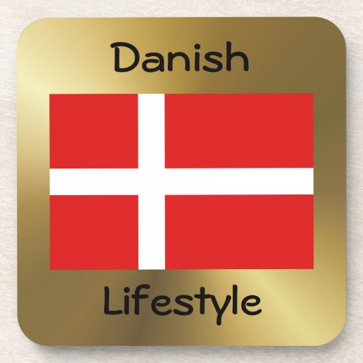 Drapeau du Danemark + Dessous de verre texte (Devant)