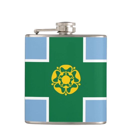 Drapeau du Derbyshire Flacon de hanche (Devant)