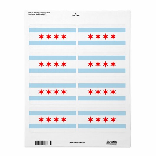 Drapeau du Étiquette de Chicago (Feuille entière)