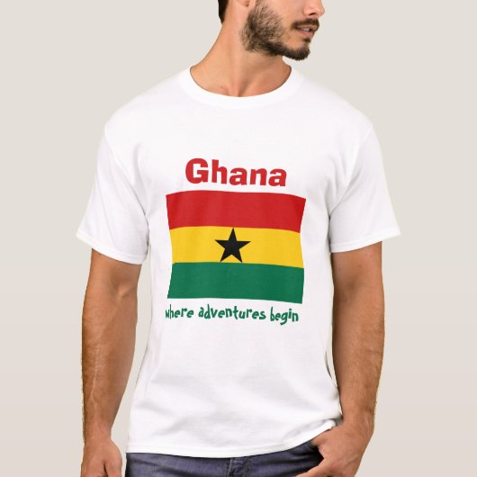 Drapeau du Ghana + Carte + T-shirt des textes (Devant)