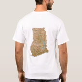 Drapeau du Ghana + Carte + T-shirt des textes (Dos)