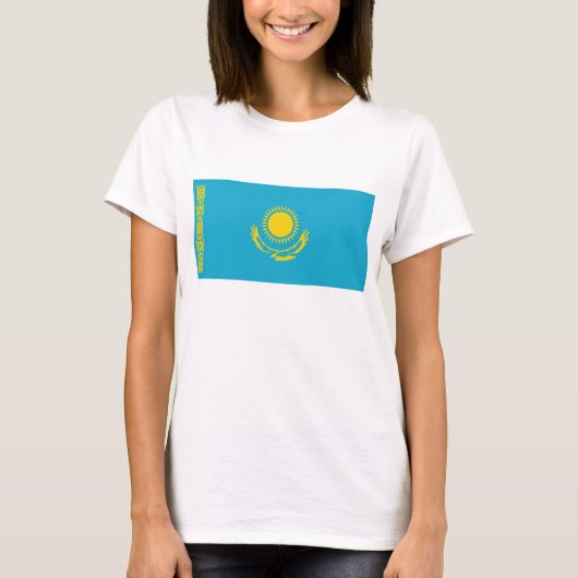 Drapeau du Kazakhstan x Carte T-shirt (Devant)