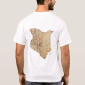 Drapeau du Kenya + Carte + T-shirt des textes (Dos)