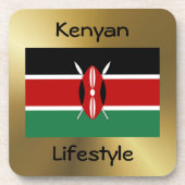 Drapeau du Kenya + Dessous de verre texte (Devant)