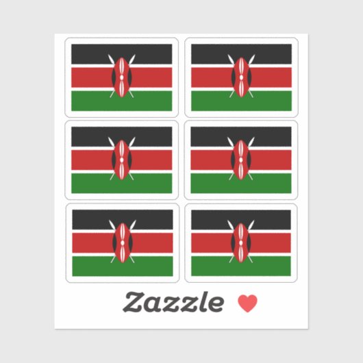 Drapeau du Kenya - une collection Sticker (Feuille)