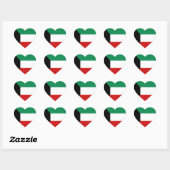 Drapeau du Koweït Autocollant en forme de cœur (Feuille)