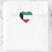 Drapeau du Koweït Autocollant en forme de cœur (Sac)