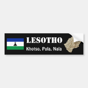 Drapeau du Lesotho + Sticker de pare-chocs de cart