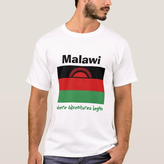 Drapeau du Malawi + Carte + T-shirt des textes (Devant)