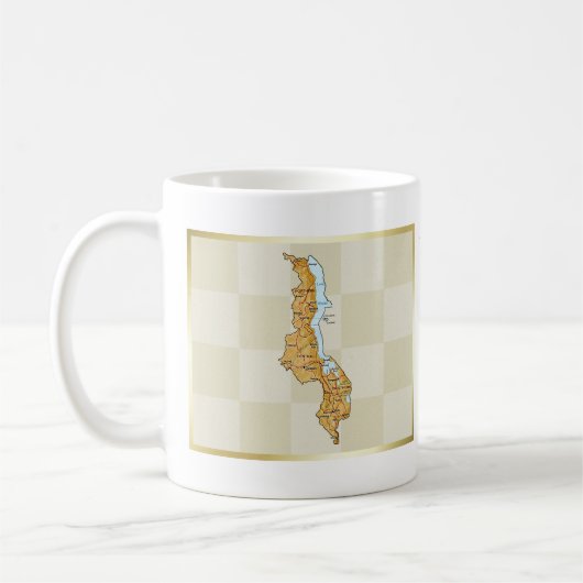 Drapeau du Malawi + Tasse de carte (Gauche)