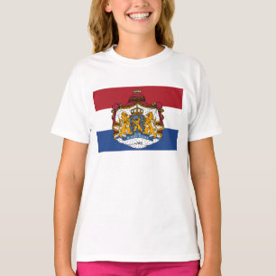 Drapeau du manteau néerlandais du T-shirt de
