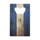 Drapeau du Nicaragua sur le vieux grain en bois (Dos)