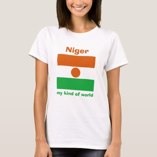 Drapeau du Niger + Carte + T-shirt des textes (Devant)