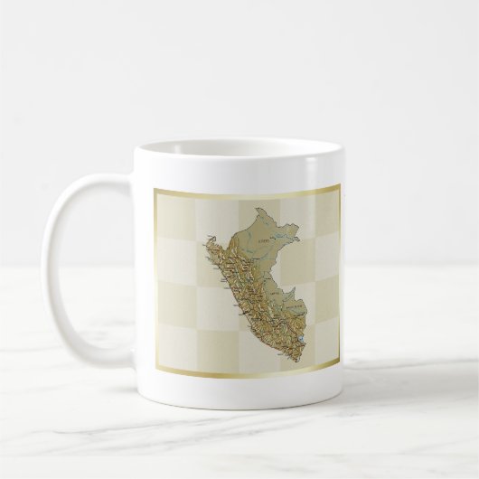 Drapeau du Pérou + Tasse de carte (Gauche)