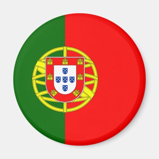 Drapeau du Portugal Magnet (Round) (Devant)