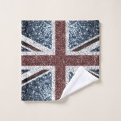 Drapeau du Royaume-Uni Rustic vintage scintille pa (Gant de toilette)