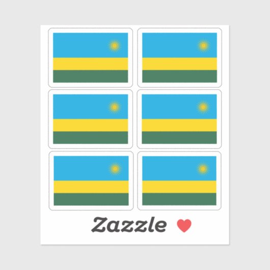 Drapeau du Rwanda - une collection Sticker (Feuille)
