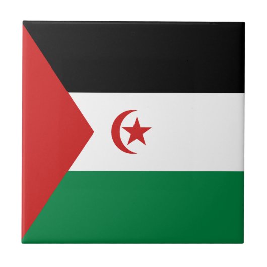 Drapeau du Sahara occidental Carreau de céramique (Devant)