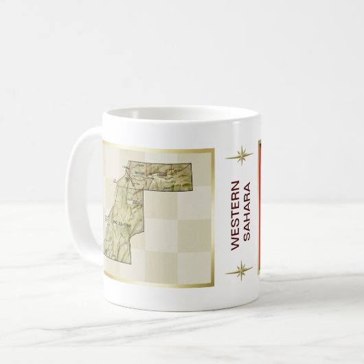 Drapeau du Sahara Occidental + Plan Mug (Devant gauche)