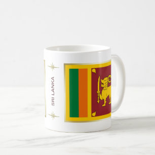 Drapeau du Sri Lanka + Tasse de carte