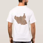 Drapeau du sud du Soudan et T-shirt de carte (Dos)